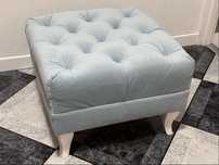 Puf taboret stolek glamur francuski blekitny turkus