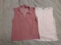 2 женские блузки кофточки на лето, кремовая и розовая