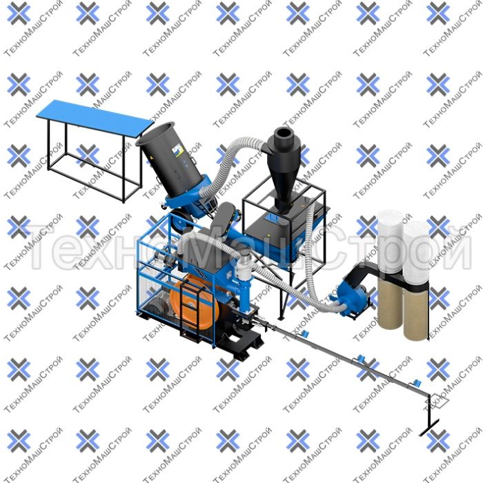 Ударный пресс для брикетов с соломы, опилок и шелухи