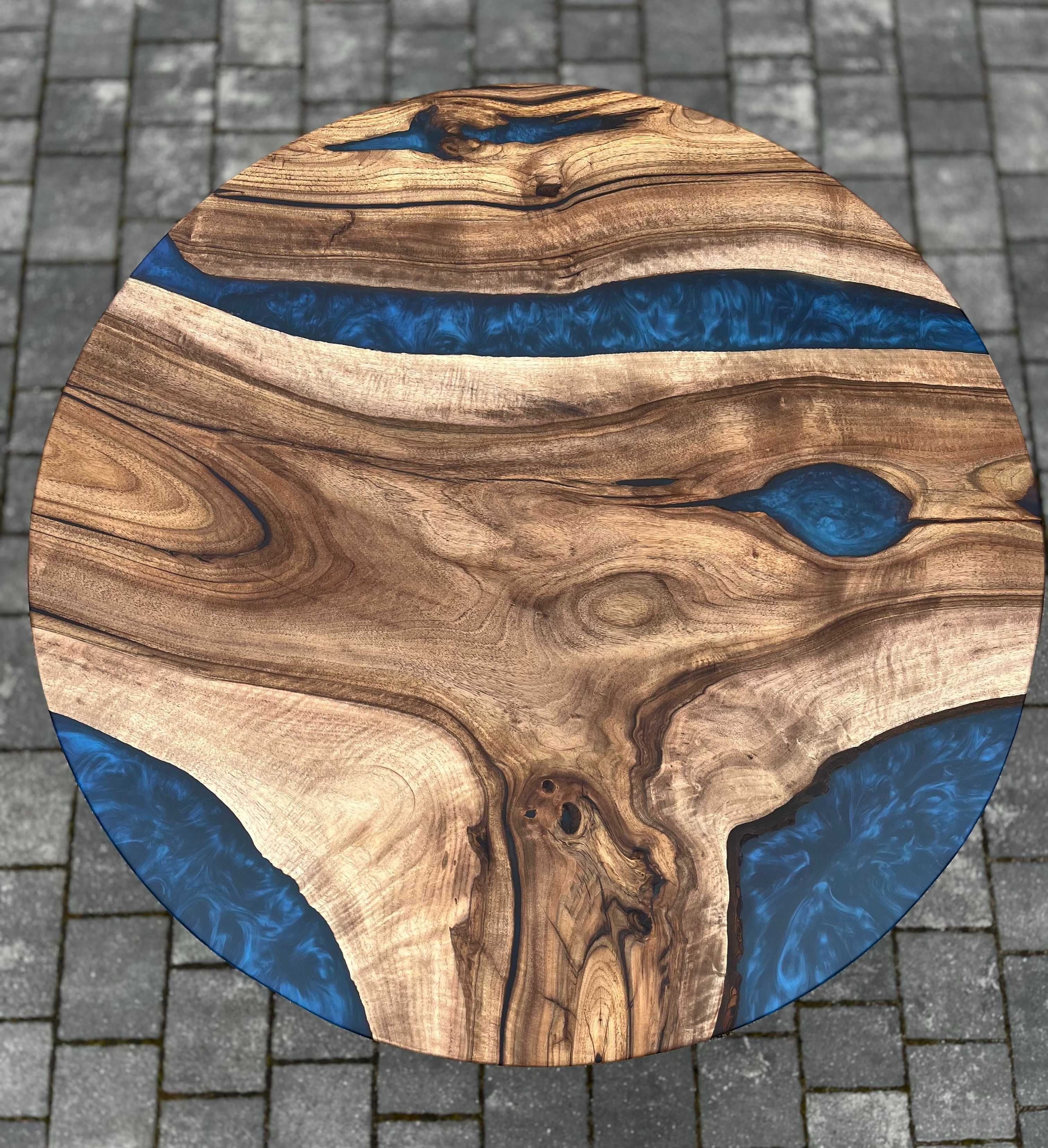 Okrągły stolik kawowy orzech włoski dostępny od ręki 99cm #11