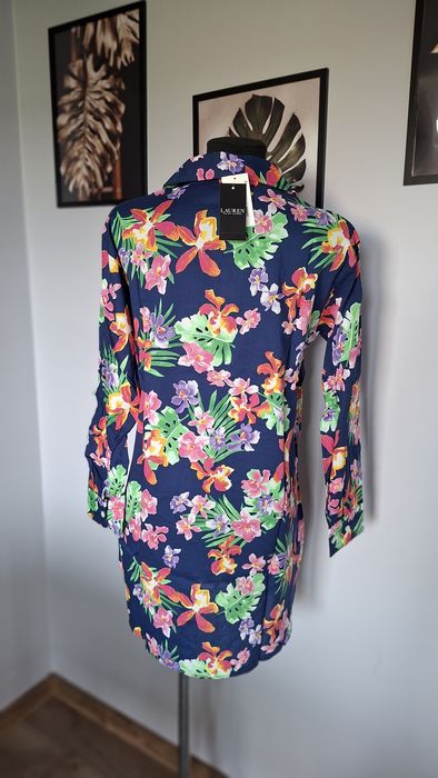 Lauren Ralph Lauren koszula sukienka nocna bawełna wiskoza r.S-L