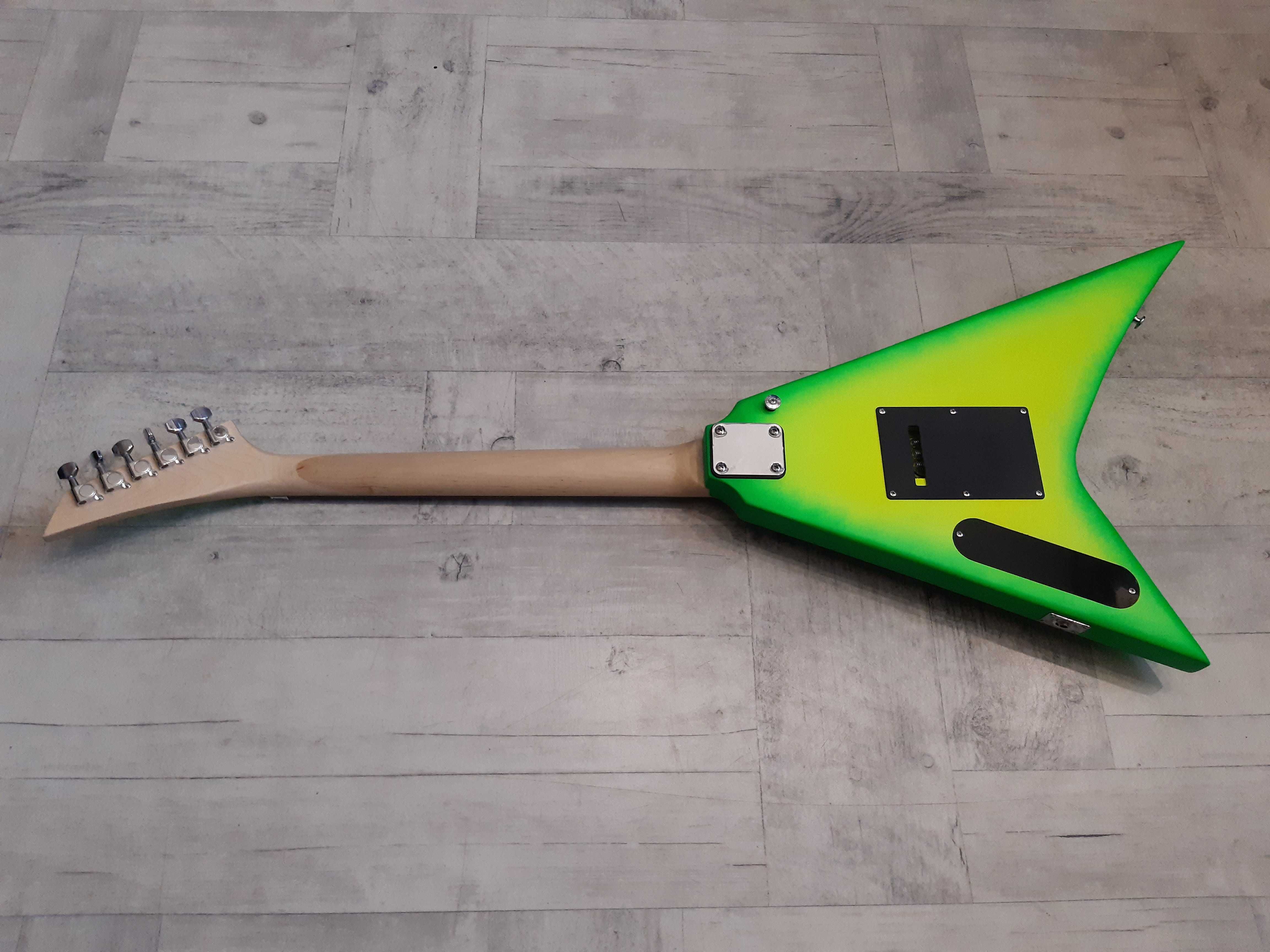 Gitara  do Metalu V-ka -yellow-green neon - wysyłka Gratis lub zamiana