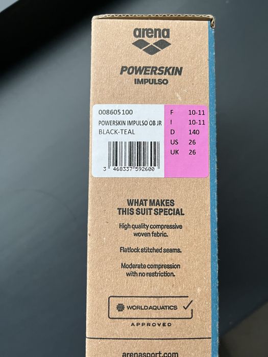 Strój startowy Arena Powerskin Impulso OB JR black- teal