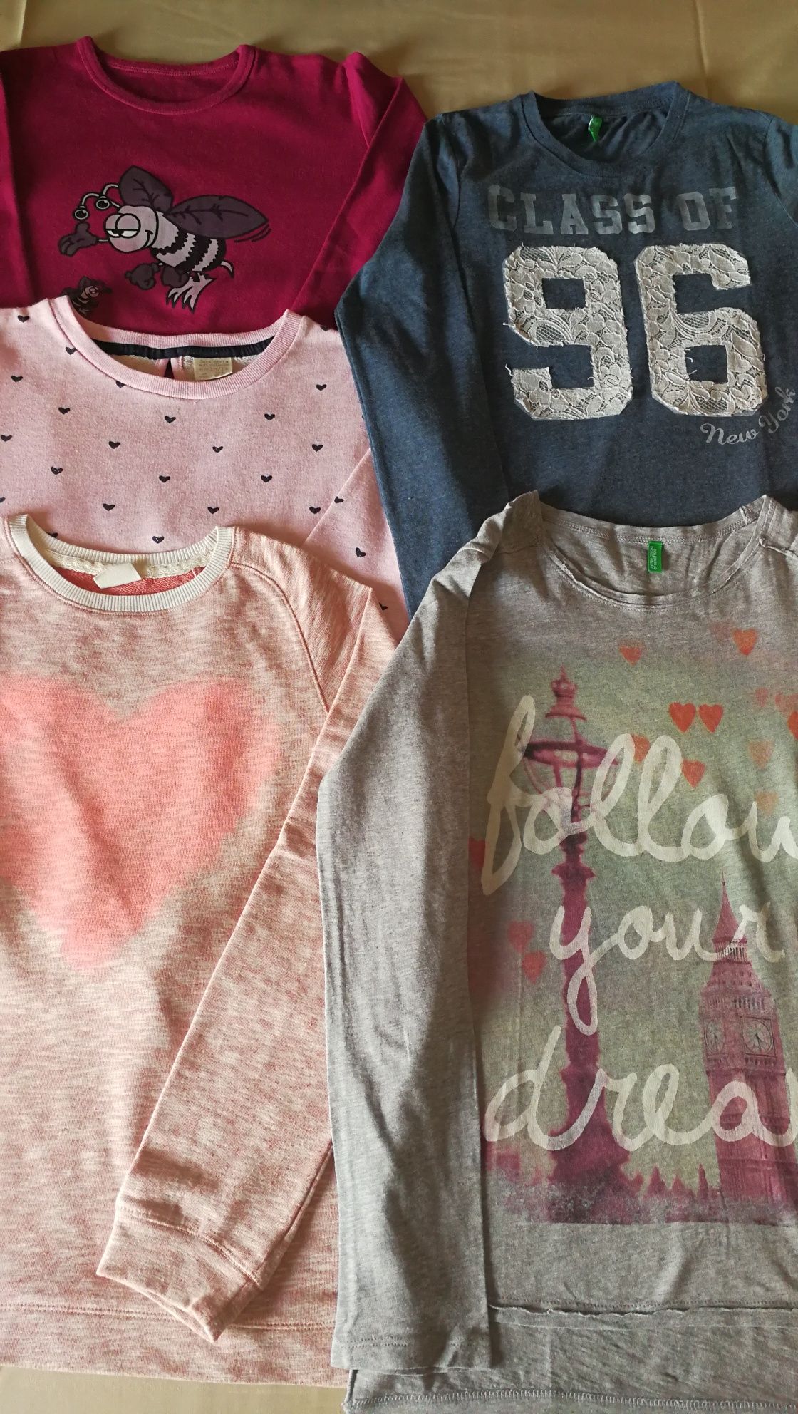 5 Blusas Benetton Zara Bershka 12 Anos Menina