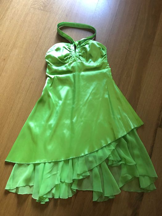 Vestido de festa cetim verde