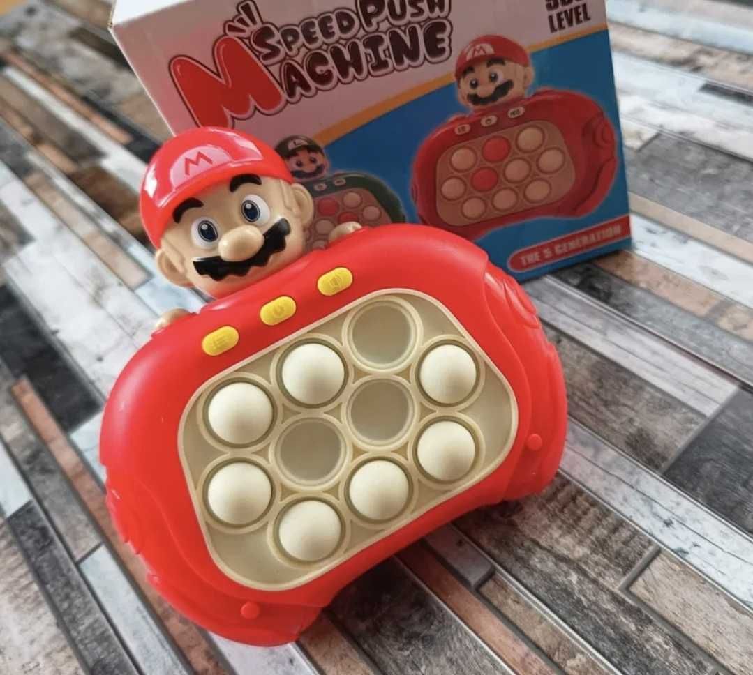 Karty Pokemon + Konsola Super Mario Popit Gra POP IT GRA Elektroniczna