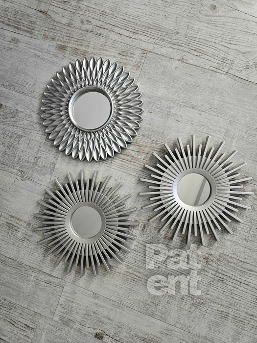 Lustra zestaw 3 luster w srebrnych ramkach do domu na ścianę dekoracja