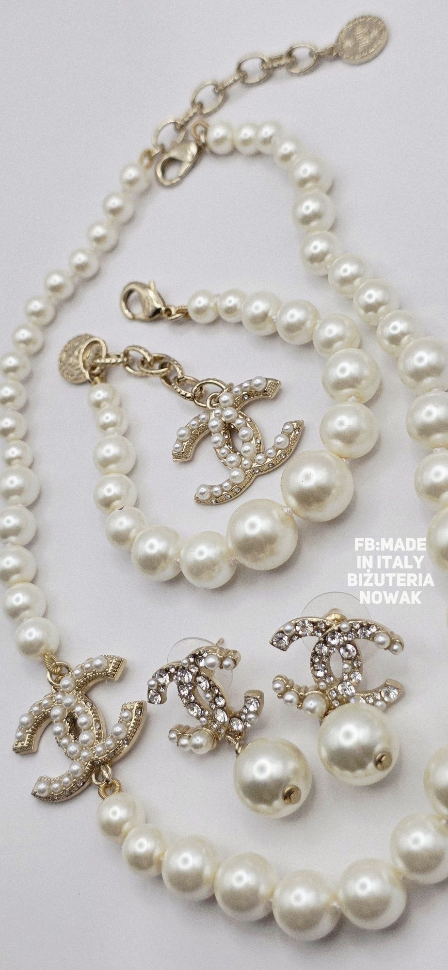Naszyjnik choker cc sztuczne perły chanel