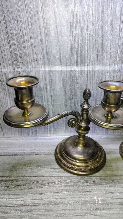 Para srebrnych świeczników - próba 835 - Antyk