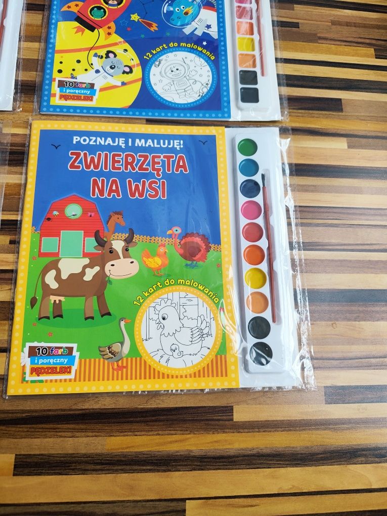 Kolorowanki z farbkami dinozaury kosmos zwierzęta księżniczki