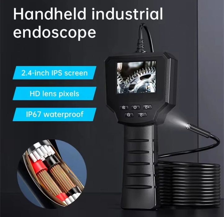 Câmara boroscópio Endoscópia com monitor HD 8mm IP68 cabo 5M *Novo*