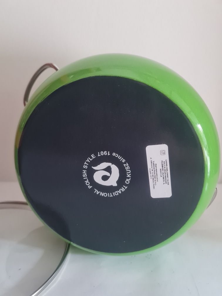 Garnek emaliowany Glosa 4l zieleń awokado Emalia Olkusz