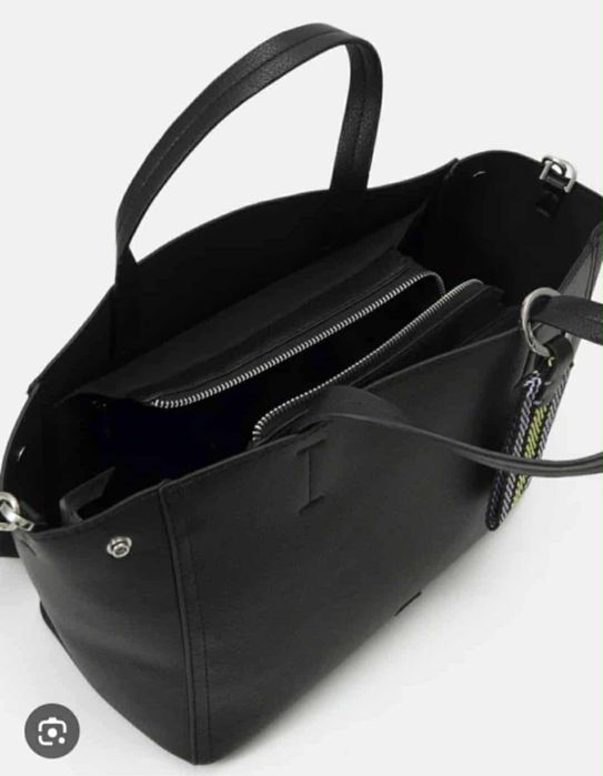 Torebka Parfois Nowa czarna brelok uszy plus długi pasek