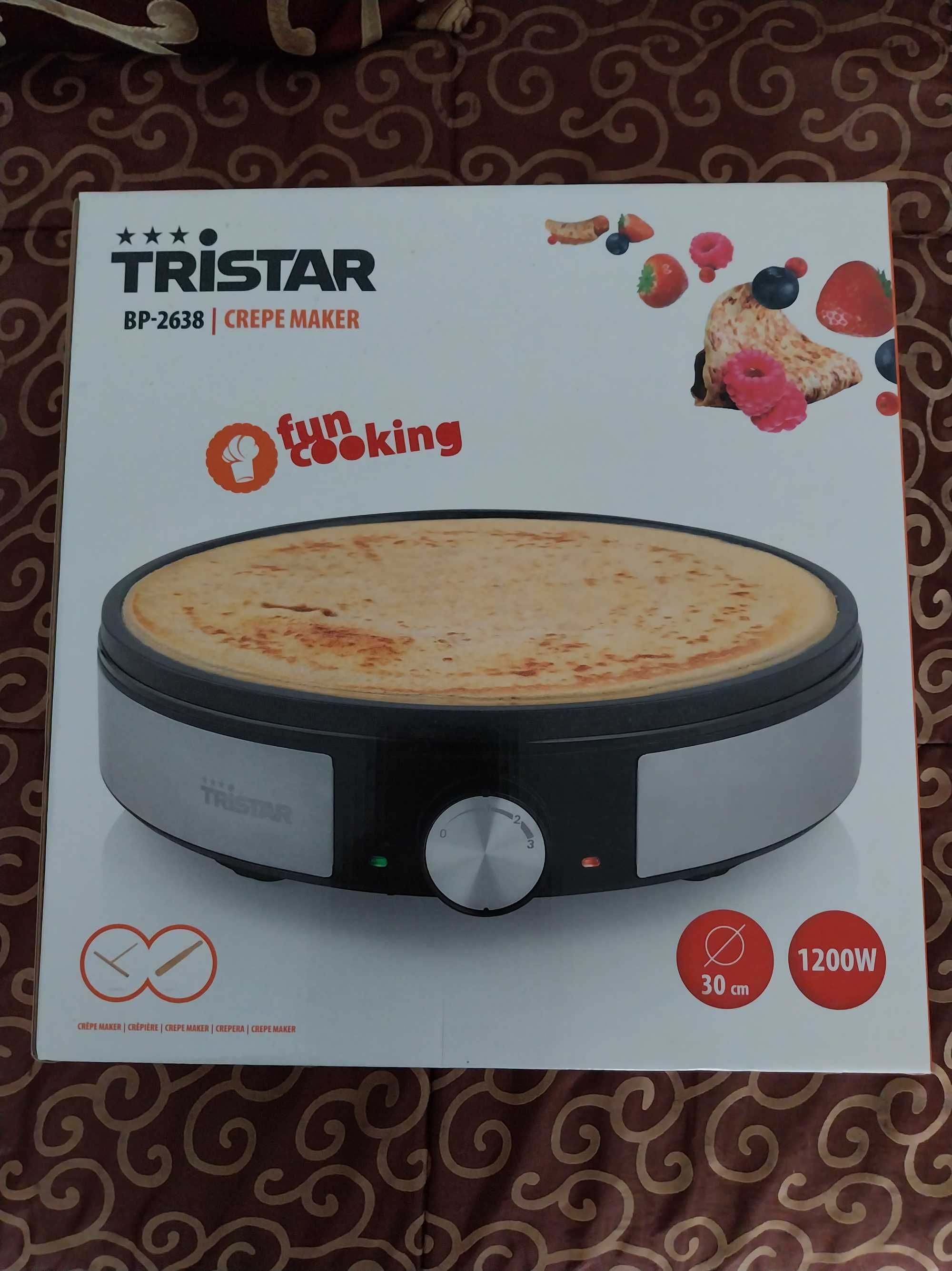 Máquina de Crepes TRISTAR BP-2638, 1200 W, nova