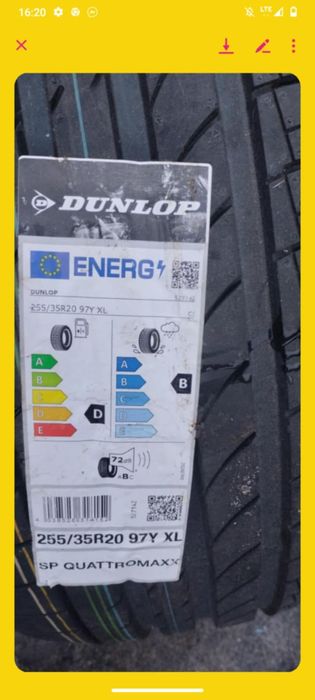 Sprzedam oponę Dunlop 255/35r20