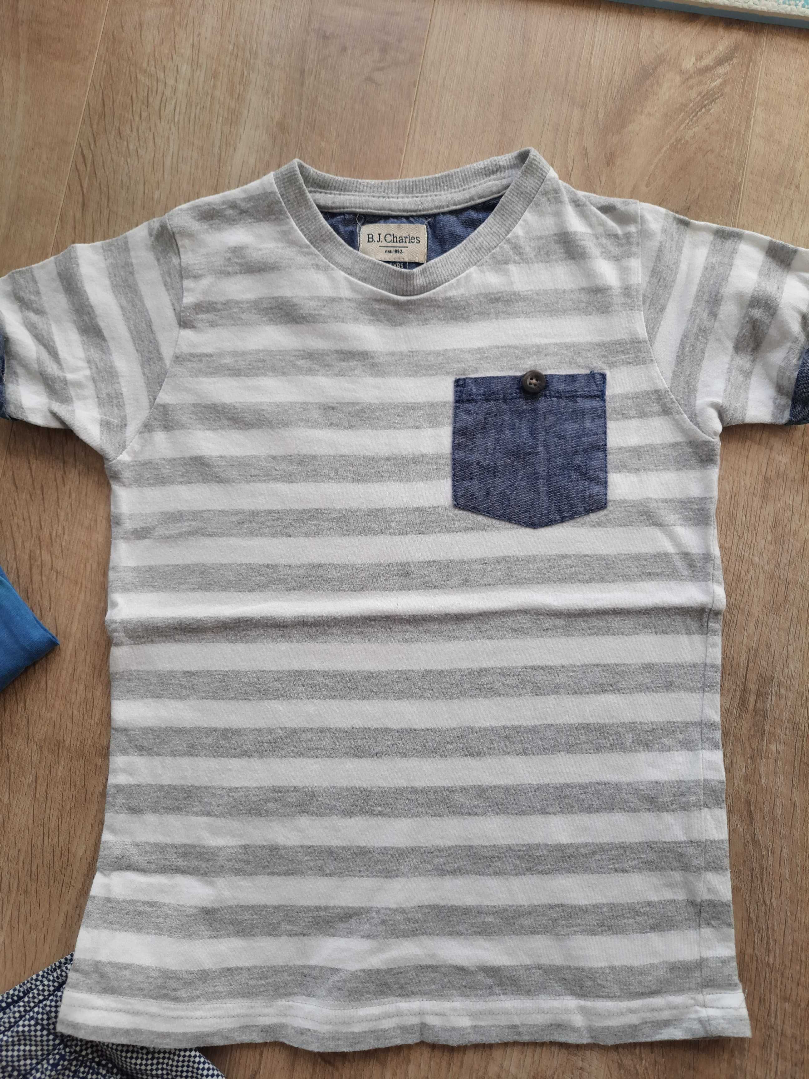 zestaw ubranek chłopiec spodenki koszulka t-shirt r. 104