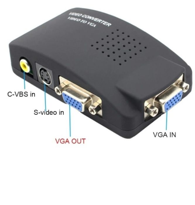 НОВЫЙ видео конвертер к монитору S-video,AV-VGA (RCA/тюльпан на VGA)