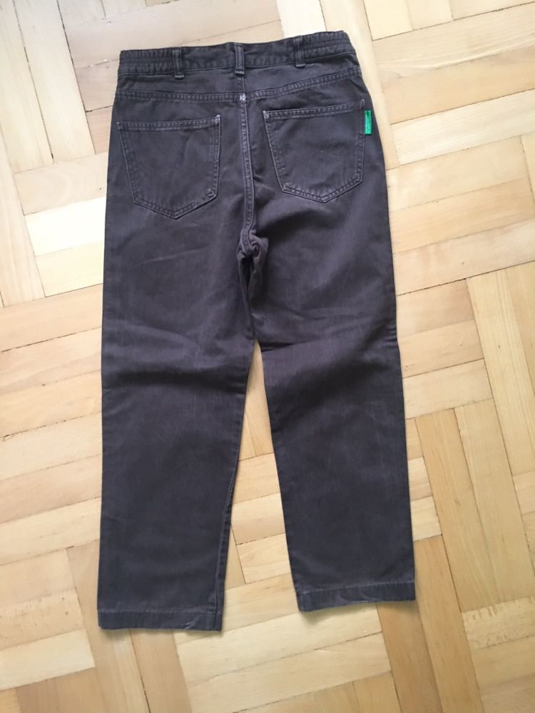Spodnie jeans chlopiece „Benetton” 134/140 brazowe