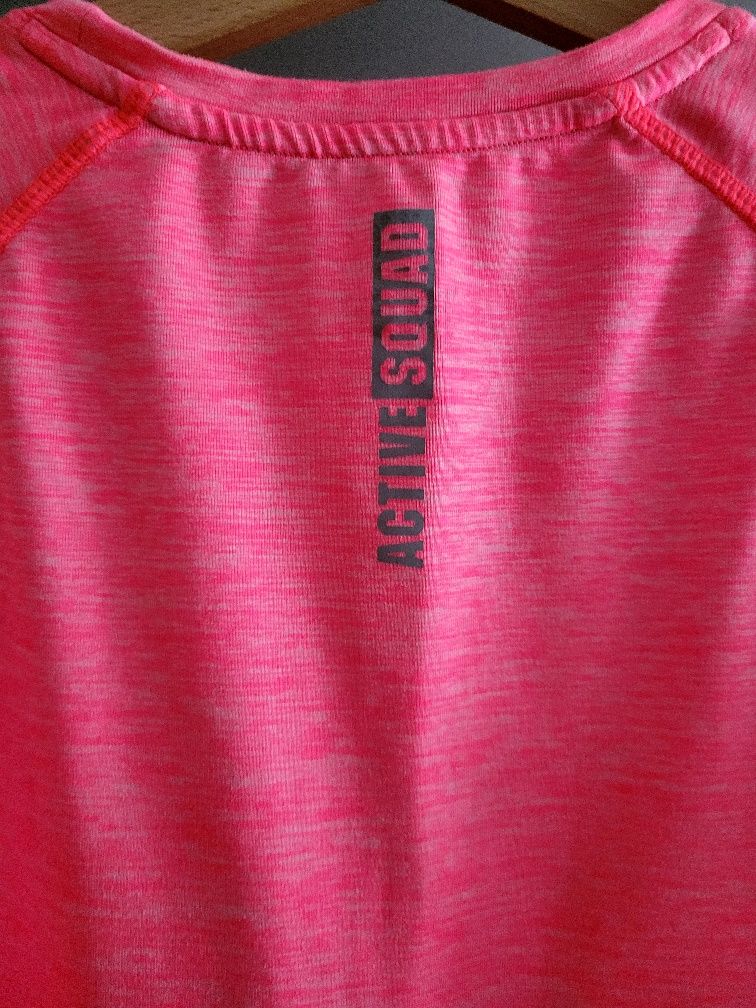 Różowa sportowa koszulka krótki rękaw H&M 146/152 dla dziewczynki
