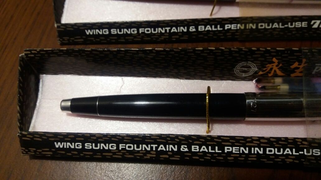 Ручка с позолоченным пером Wing sung. Винтажная. Новая в упаковке.