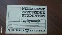 legitymacja NZS Politechniki Krakowskiej z lat 80-tych/90-tych