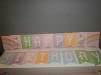 Girlanda baner jednorożec i 4 balony na hel happy birthday