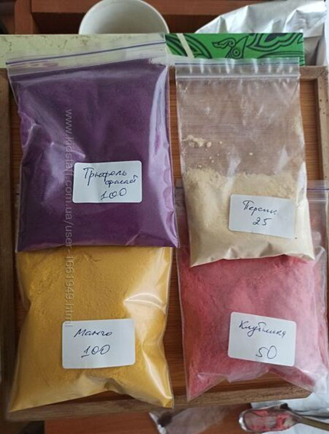 Матча зеленая, голубая, манго, трюфель картофель