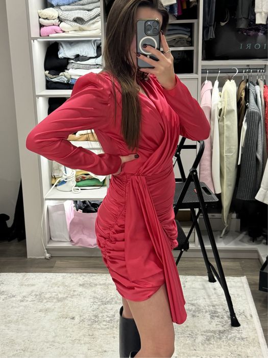 Рожева вечірня сукня з шовку/ розовое шолковое вечернее рлатье