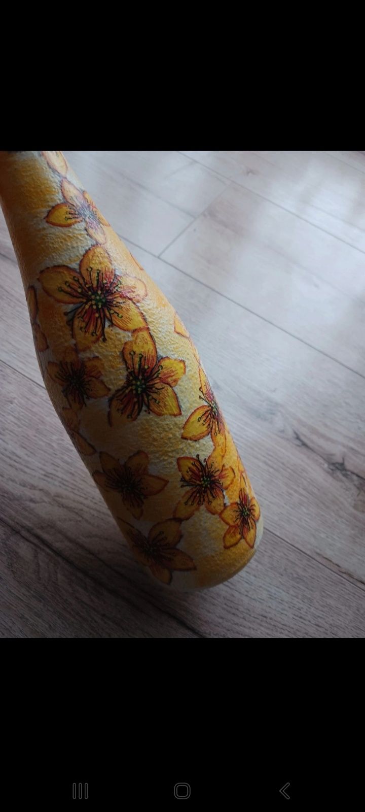 Butelka wazo żółta kwiaty