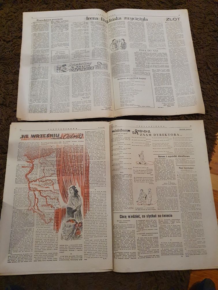 Dwa egzemplarze tygodnika Przyjaciółka, rok 1952