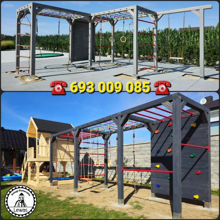 Nowoczesna huśtawka ogrodowa, plac zabaw, domek ogrodowy, siedzisko