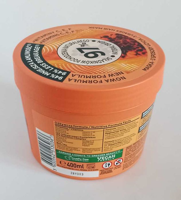 Garnier Fructis Papaya Hair Food Maska do włosów zniszczonych