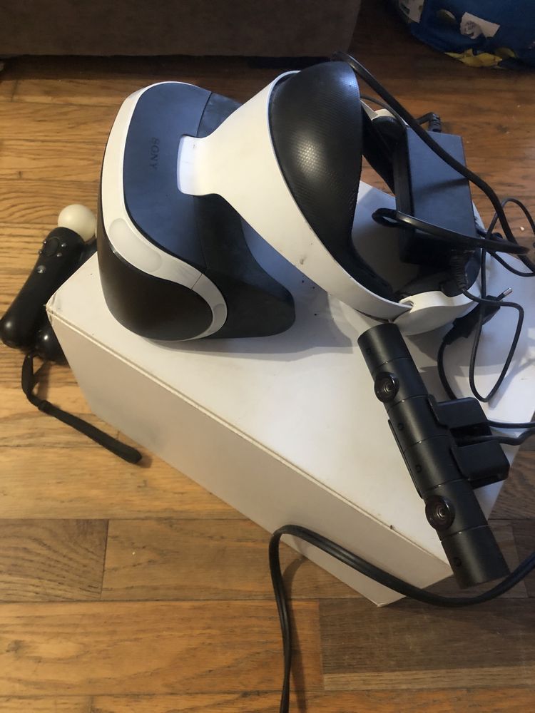 ps vr com caixa comandos e camera