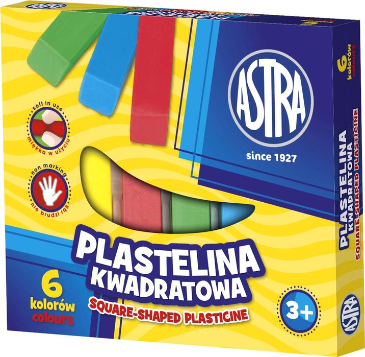 Plastelina Kwadratowa Astra 6 Kolorów Astra Art-Pap