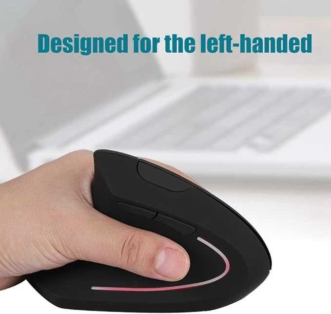 VBESTLIFE Mysz bezprzewodowa dla leworęcznych, 2000 DPI ergonomiczna