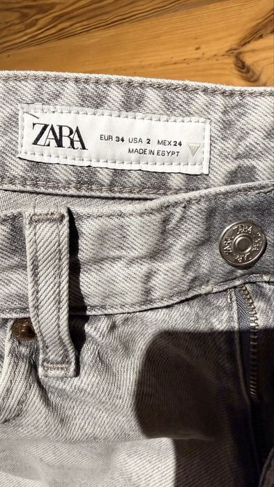 Сірі джинси Zara прямого крою низька посадка