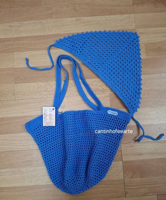 Saco+lenço crochet.
