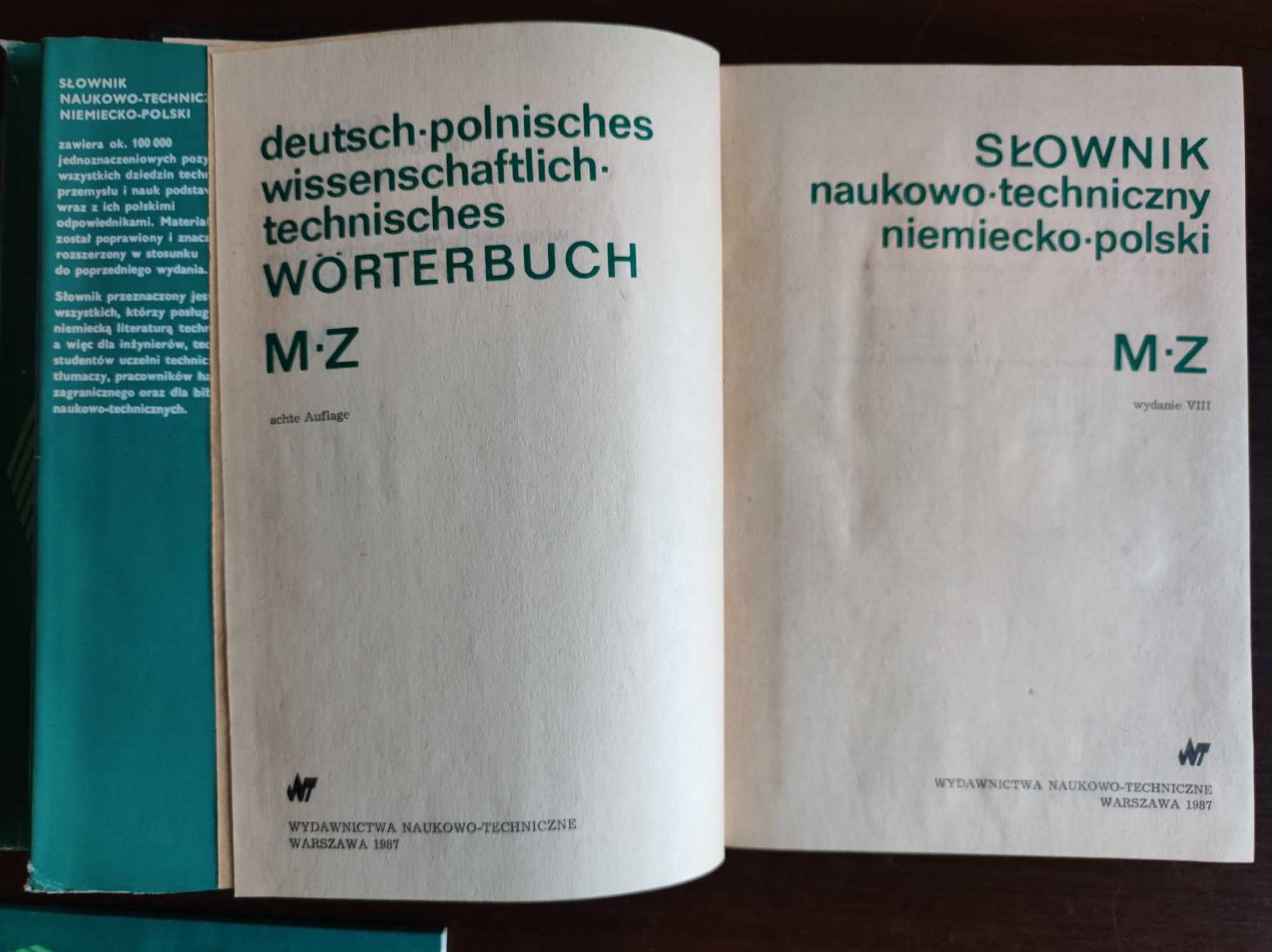 Słownik naukowo - techniczny polsko - niemiecki i niemiecko - polski