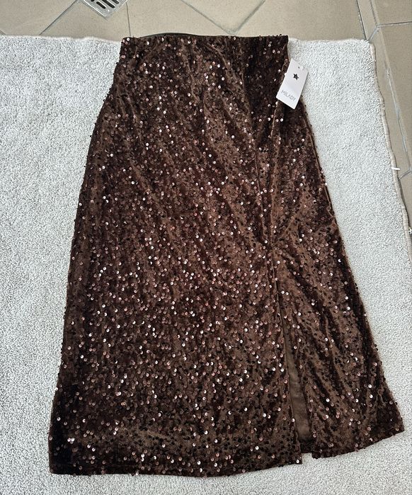 Spódnica czekoladowa cekinowa italy