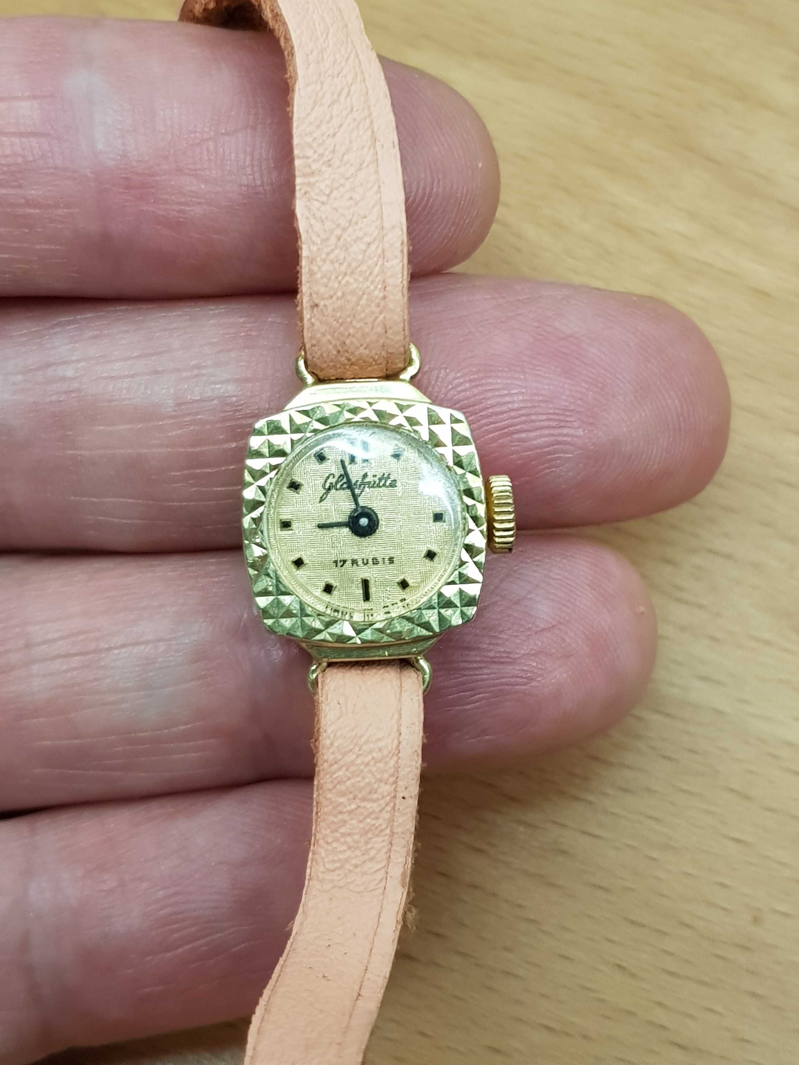 *GUB *Glashütte* koktajlowy damski zegarek biżuteryjny