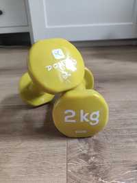 Hantle domyos  żółte Decathlon 2x2kg