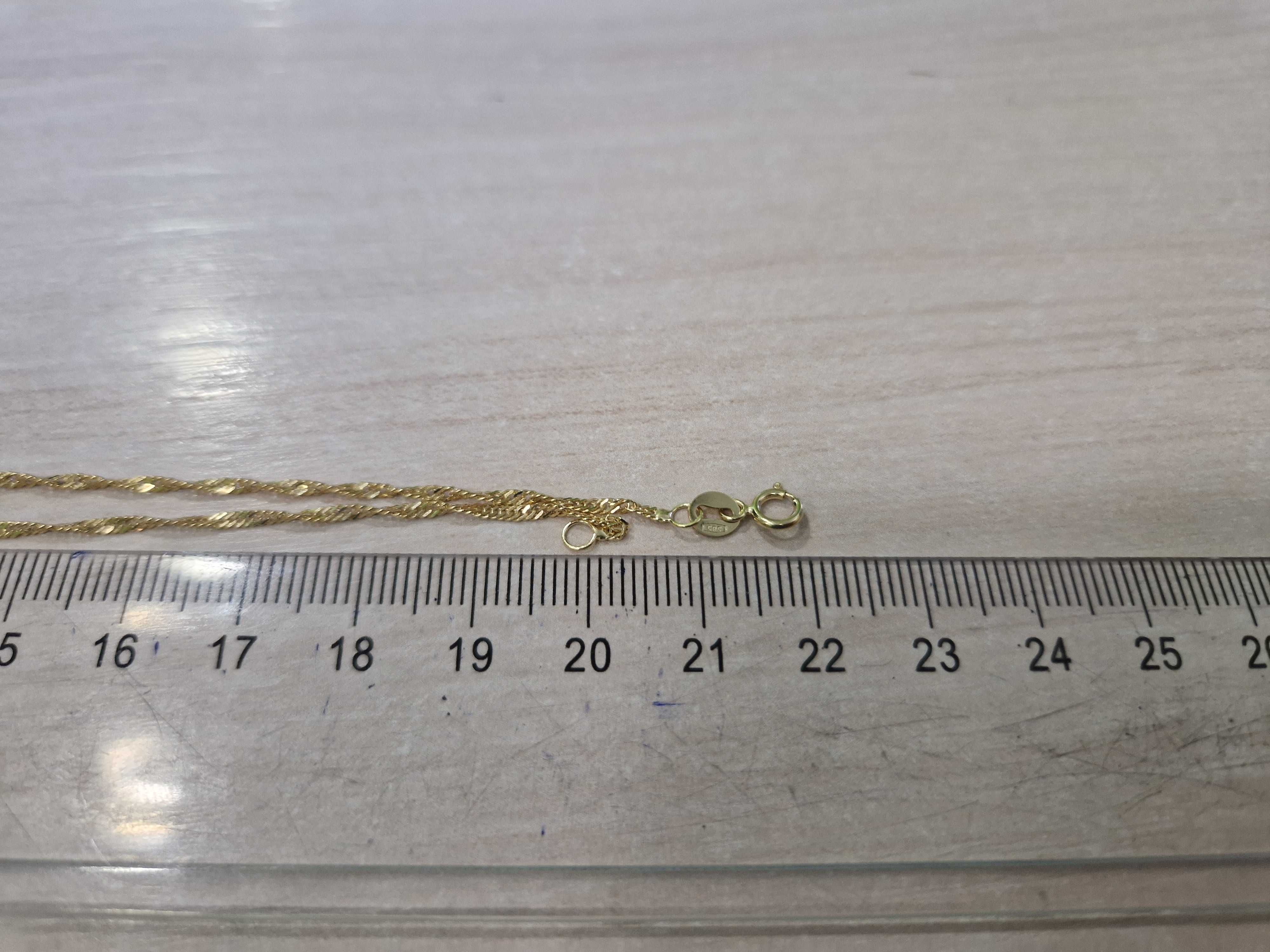 Nowy złoty delikatny cienki łańcuszek PR 585