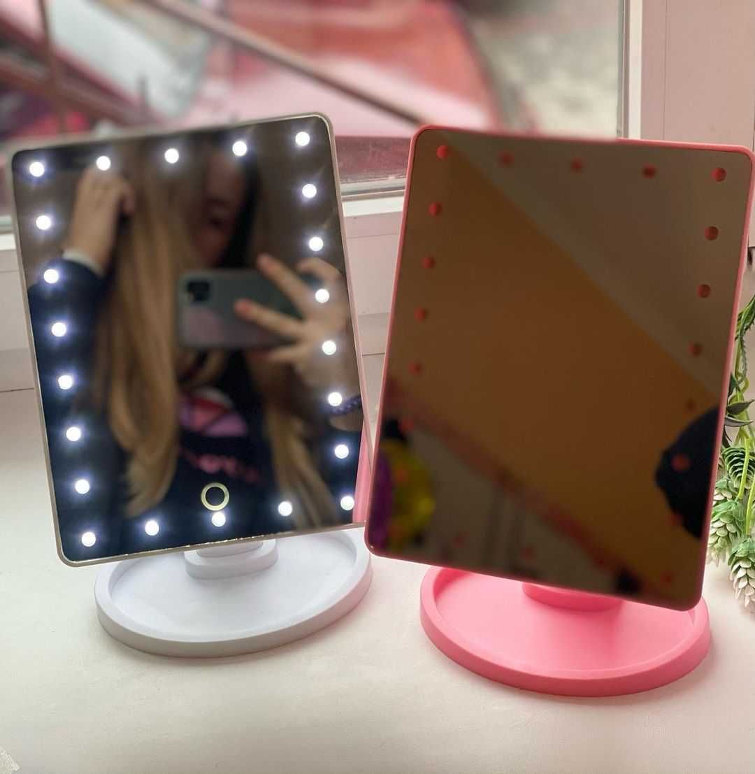 Сенсорне настільне дзеркало з підсвічуванням для макіяжу зеркало LED