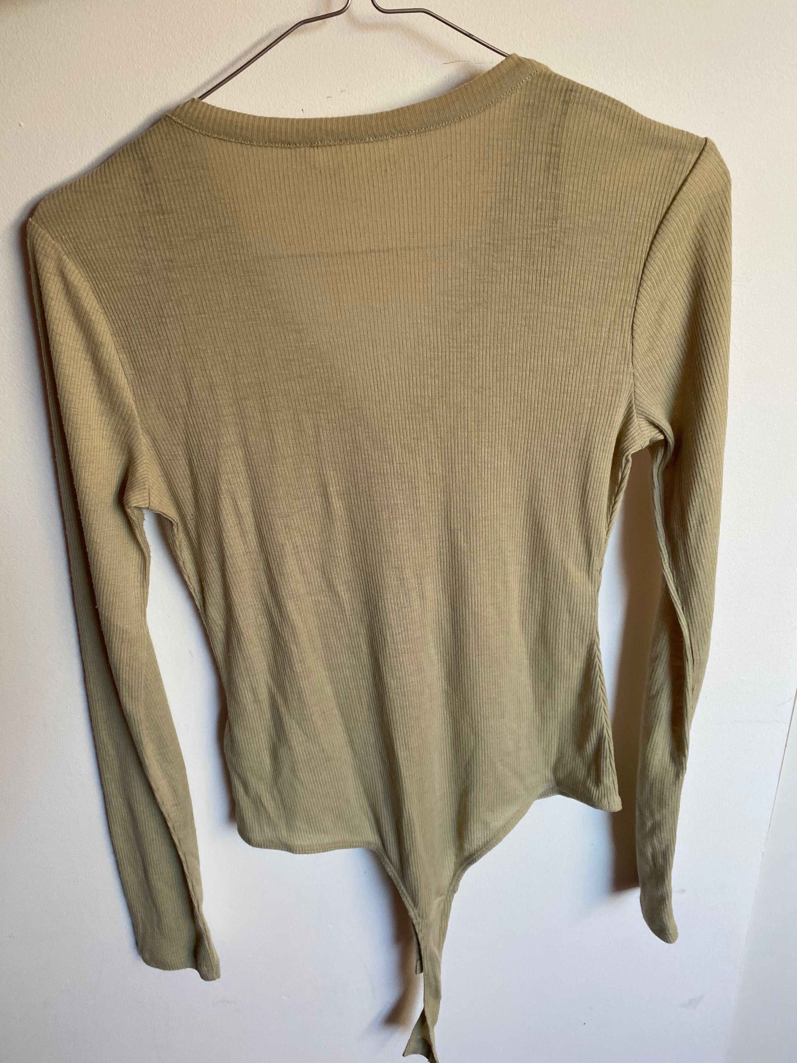 Body H&M pistacjowe damskie długi rękaw