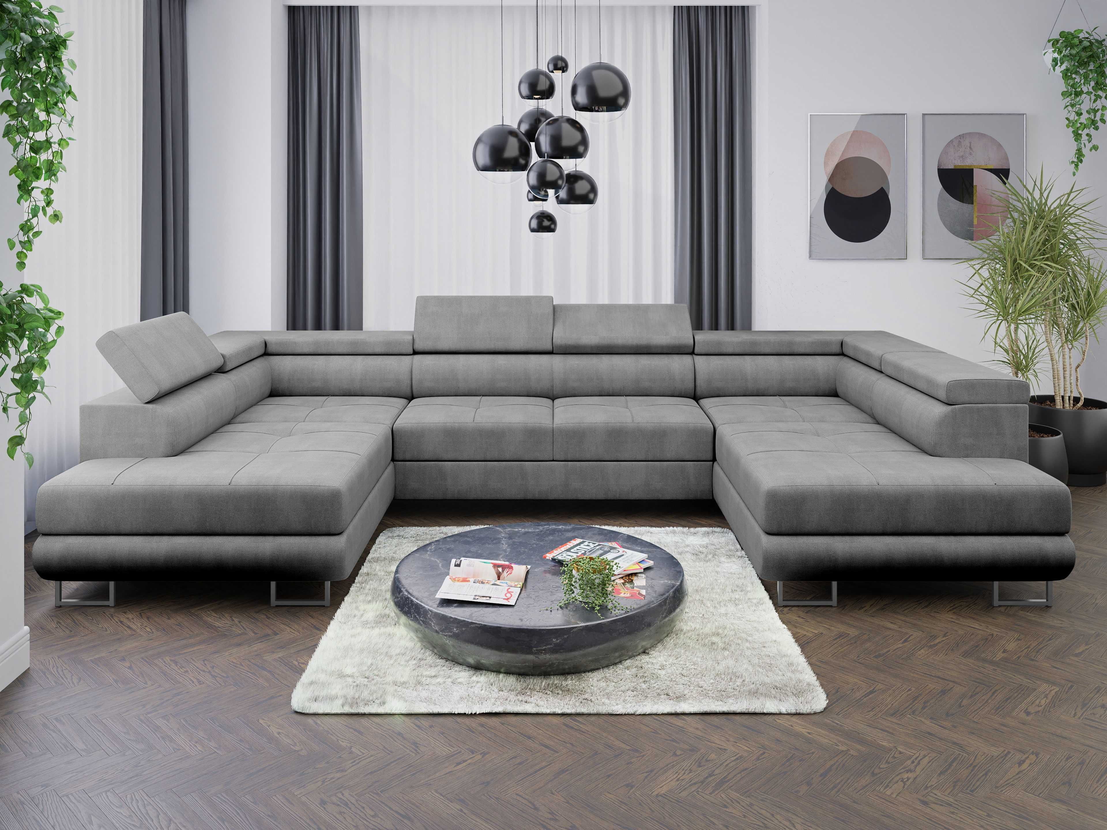 Narożnik Sofa Anton U z funkcja spania delfin Poso 2 sprezyna falista