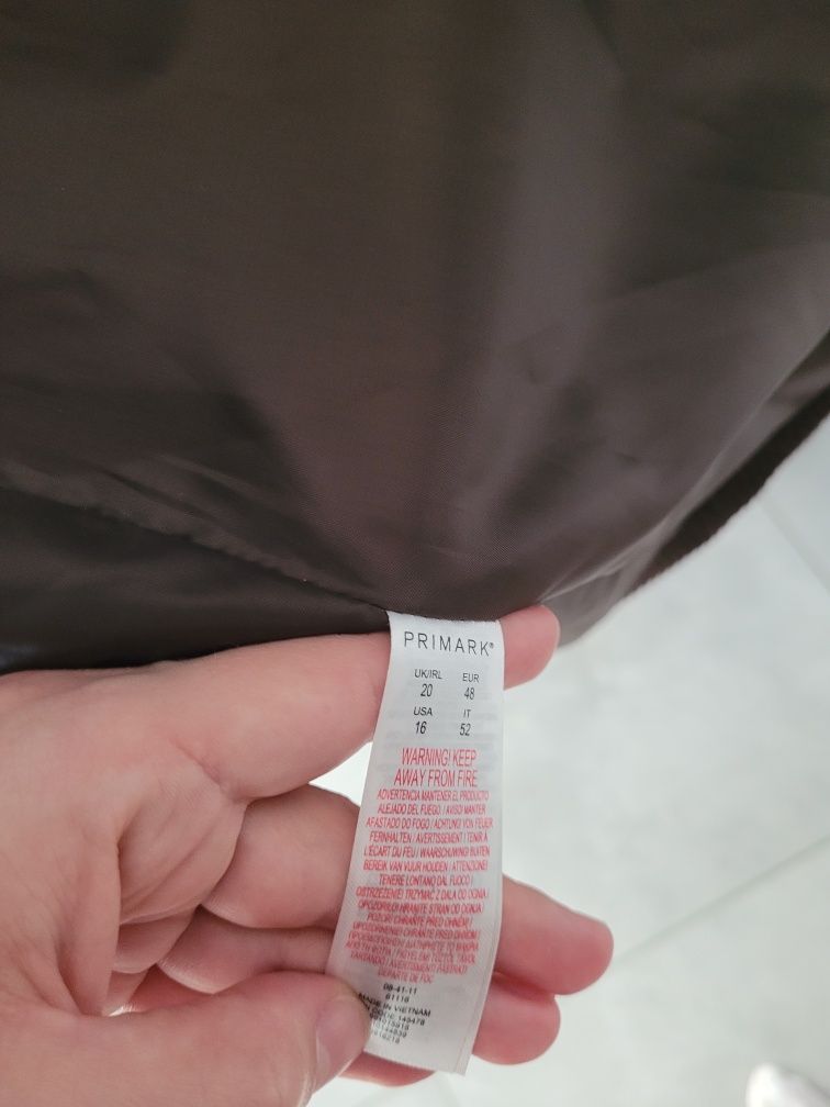 Płaszcz damski długi nowy , czekoladowy,  rozmiar 48 (4XL) Primark