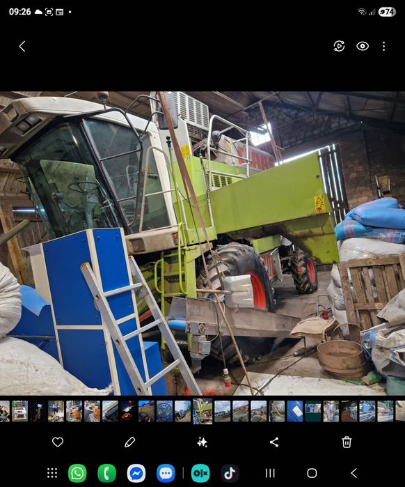 Claas mega 208 204 kombaj zbożowy dominator 105 przystawka kukurydzy