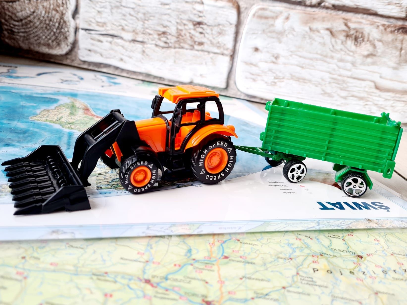 Mini traktor z przyczepką dla dzieci nowy zabawki