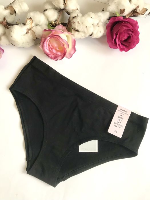 Трусики Бешовні. H&M. Hipsters. Чорні. Комплект 2 шт. S розмір.
