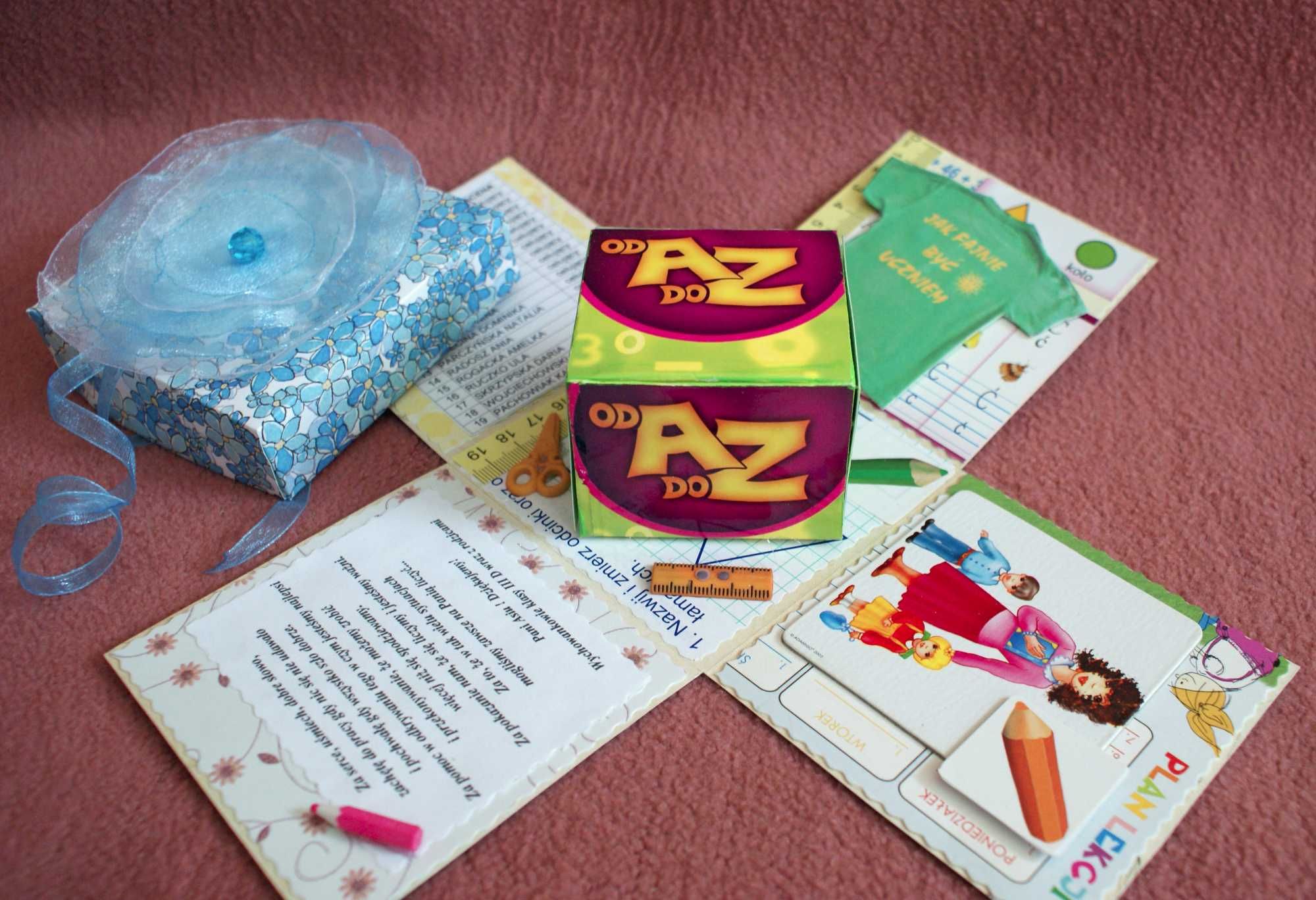 Kartka typu exploding box zakończenie szkoły nauczyciel